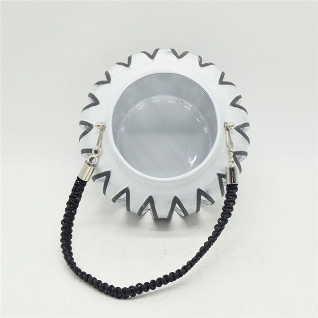 Type de suspension Style citrouille en céramique évidant la lanterne d'ouragan