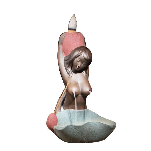 Bain de déesse en céramique Couleurs variées Parfum fluide Retour en céramique Brûleur d'encens
