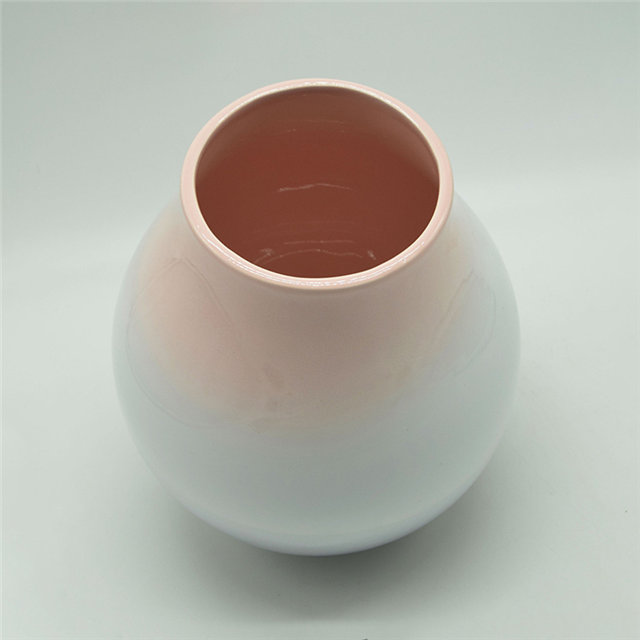 Décoration d'ameublement de table Vase en céramique décoration de bureau polyédrose Vase en céramique Ellipse bleu et rouge