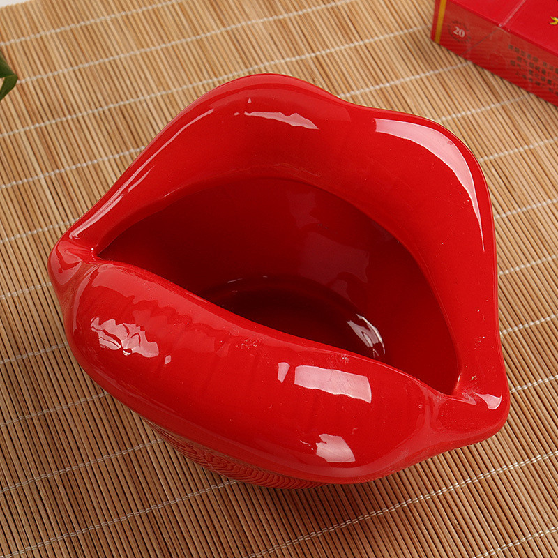 Cendrier en céramique rouge Sexy Big Lips