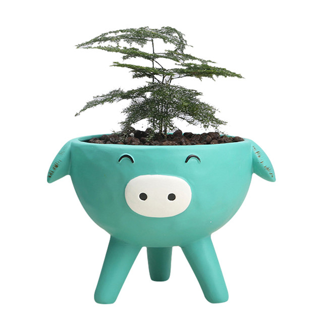 Pot de fleurs en céramique Expression Pot de fleurs en céramique verte à trois pattes