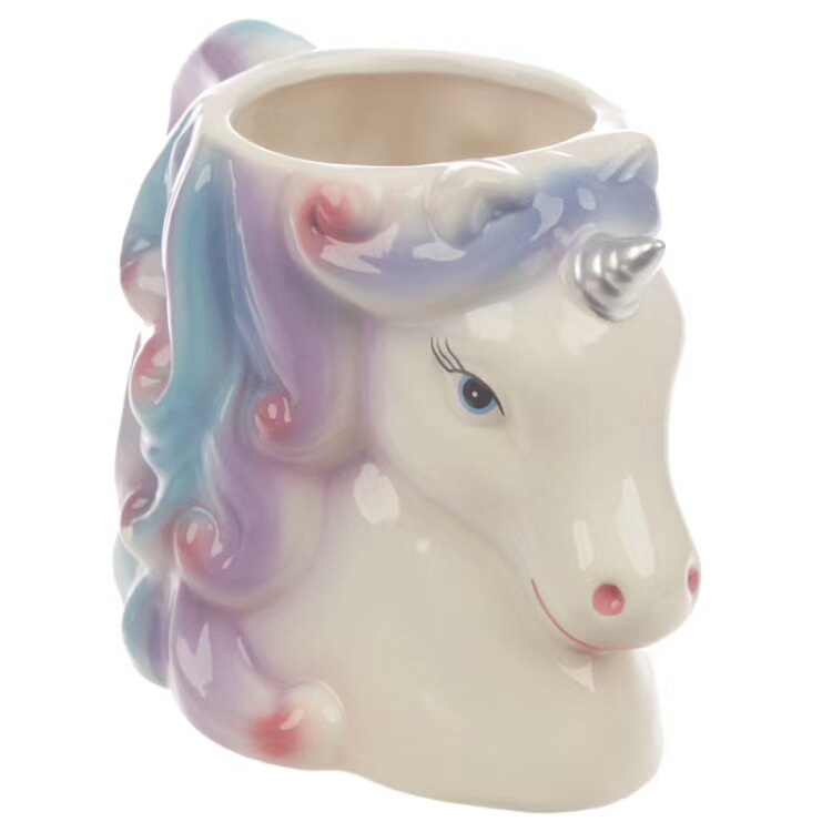 Tasse à bière en céramique en forme de licorne