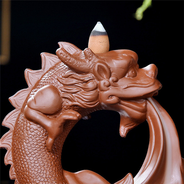 Fil encens douille en céramique cascade reflux encens dragons pulvériser de l'eau en céramique à doigts Citron Dragon reflux brûleur d'encens