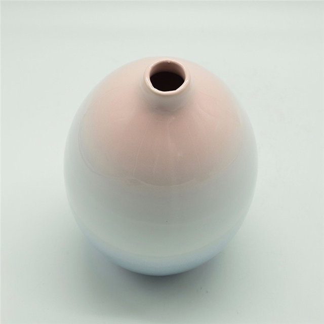 Décoration d'ameublement de table Vase en céramique décoration de bureau polyédrose Vase en céramique Ellipse bleu et rouge