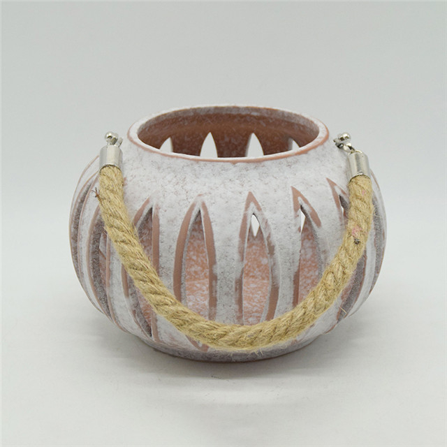 Décoration de la maison extérieure Meilleure vente de nouvelle suspension de couleur citrouille en céramique évidée lanterne