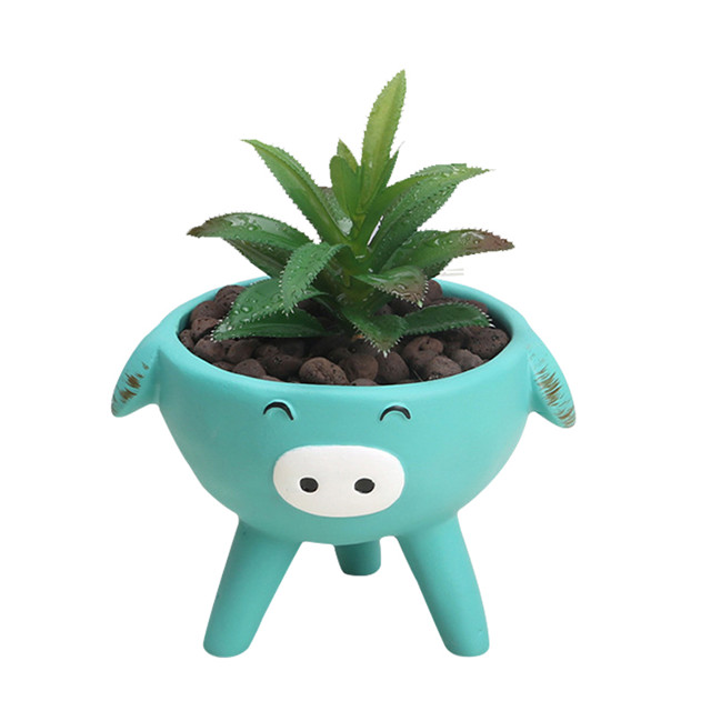 Pot de fleurs en céramique Expression Pot de fleurs en céramique verte à trois pattes