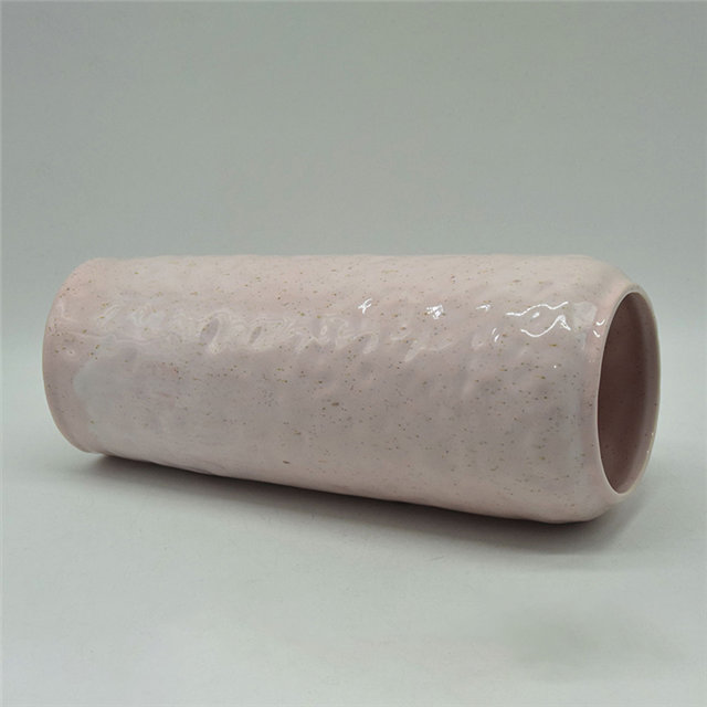 Décoration d'ameublement de table Vase en céramique décoration de bureau polyédrose rose grand type Vase en céramique