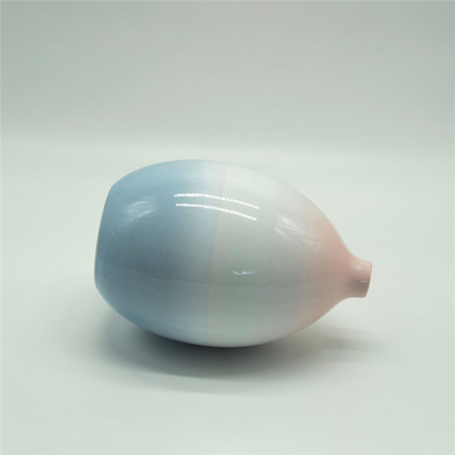 Décoration d'ameublement de table Vase en céramique décoration de bureau polyédrose Vase en céramique Ellipse bleu et rouge