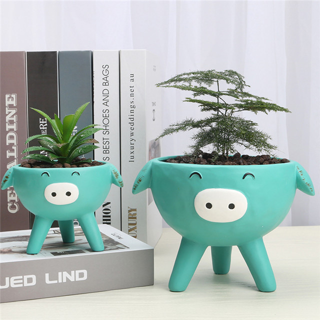 Pot de fleurs en céramique Expression Pot de fleurs en céramique verte à trois pattes