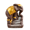 Ameublement décorer Statue en céramique éléphant d'or brûleur d'encens en céramique à reflux