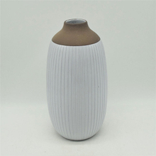 Décoration d'ameublement de table Vase en céramique décoration de bureau polyédrose décoration de bureau gris blanc cuboïde Vase en céramique