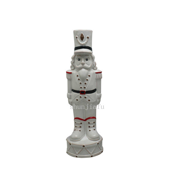 Bocal en céramique du père Noël ou robot de Noël blanc mat de décorations de Noël en famille