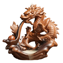 Fil douille d'encens cascade en céramique reflux encens grand dragon en céramique dragon brûleur d'encens à reflux
