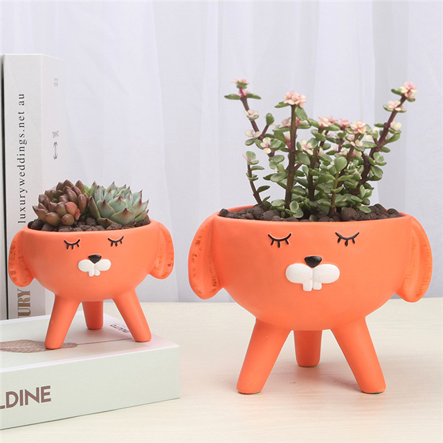 Pot de fleurs en céramique Expression Pot de fleurs en céramique rouge pour plante de table à trois pattes