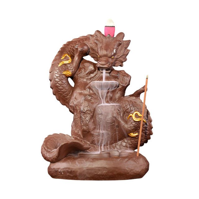 Fil douille d'encens cascade en céramique reflux encens dominateur broche nuage en céramique Dragon reflux brûleur d'encens