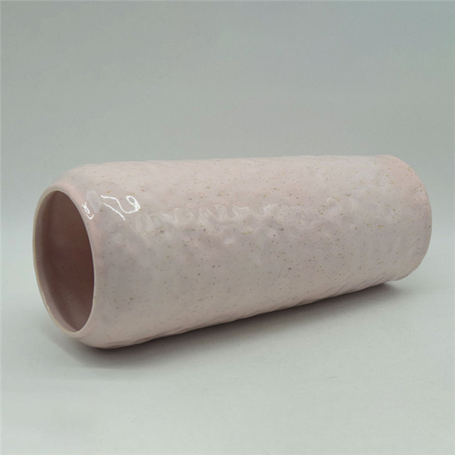 Décoration d'ameublement de table Vase en céramique décoration de bureau polyédrose rose grand type Vase en céramique