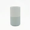 Décoration d'ameublement Vase en céramique de table Décoration de bureau Polyédrose Vase en céramique gris et blanc