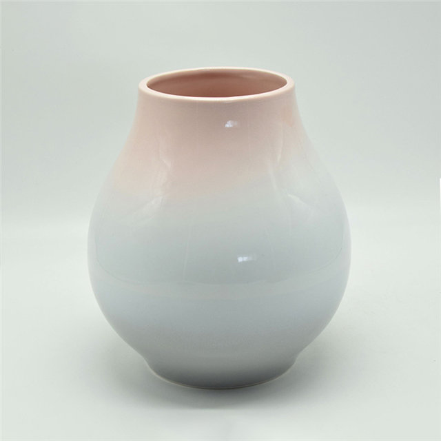 Décoration d'ameublement de table Vase en céramique décoration de bureau polyédrose Vase en céramique Ellipse bleu et rouge