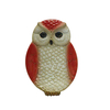 Assiette hibou en céramique rose de différentes couleurs