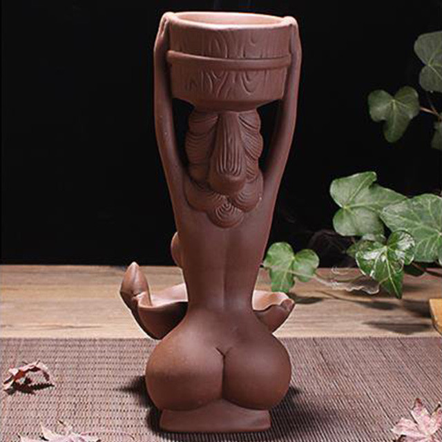 Brûleur d'encens en céramique de reflux de parfum de bain en céramique de déesse