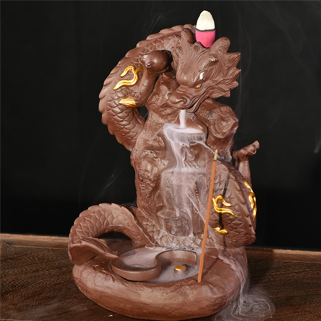 Fil douille d'encens cascade en céramique reflux encens dominateur broche nuage en céramique Dragon reflux brûleur d'encens