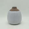 Décoration d'ameublement de table Vase en céramique décoration de bureau polyédrose décoration de bureau gris blanc Vase en céramique