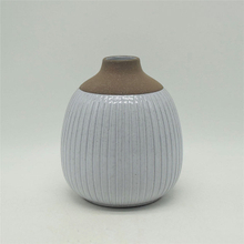 Décoration d'ameublement de table Vase en céramique décoration de bureau polyédrose décoration de bureau gris blanc Vase en céramique