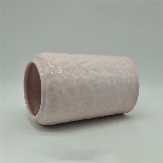 Décoration d'ameublement de table Vase en céramique décoration de bureau polyédrose vase en céramique cuboïde rose