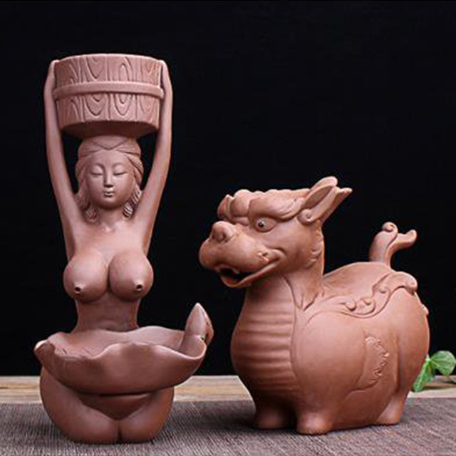 Brûleur d'encens en céramique de reflux de parfum de bain en céramique de déesse