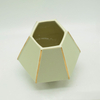 Décoration d'ameublement Vase en céramique de table Décoration de bureau Vase en céramique jaune polyédrose