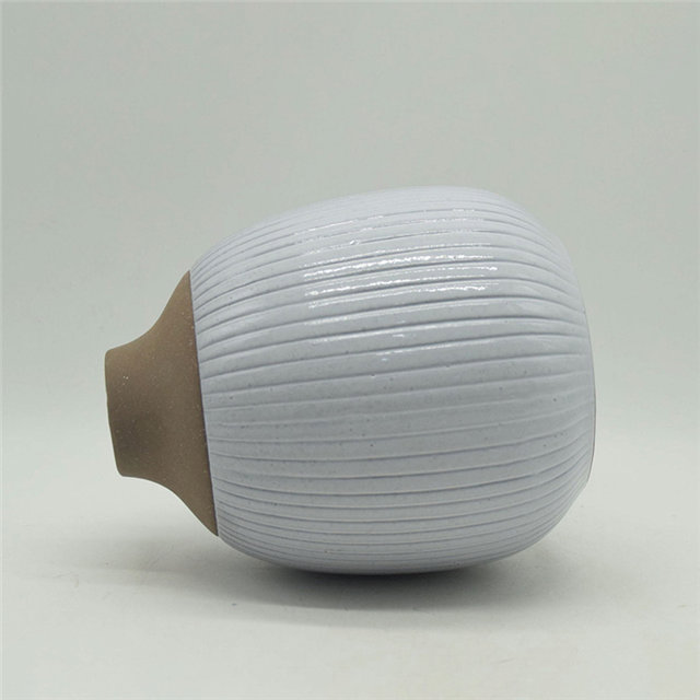 Décoration d'ameublement de table Vase en céramique décoration de bureau polyédrose décoration de bureau gris blanc Vase en céramique