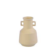 Décoration d'ameublement Vase en céramique de table Décoration de bureau Vase en céramique jaune polyédrose