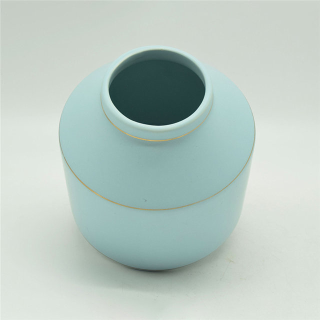 Vase en céramique de grand corps vert doré coloré de style de rugby de points blancs de style moderne