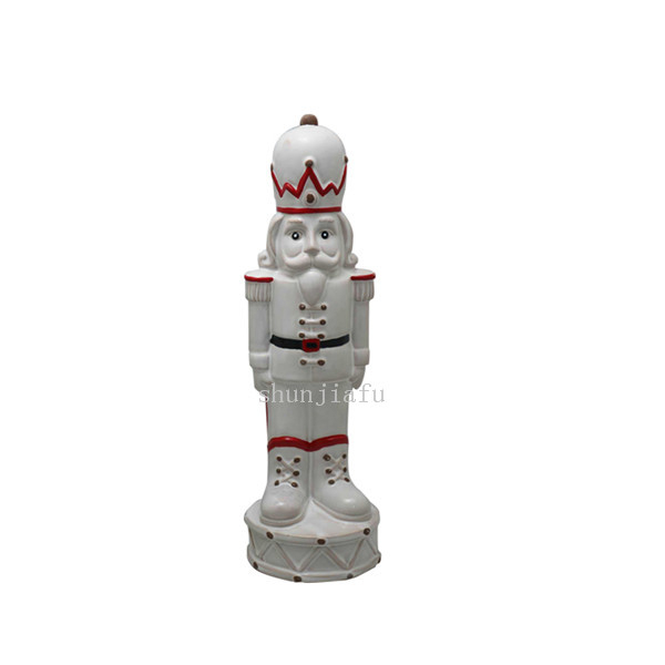 Bocal en céramique du père Noël ou robot de Noël blanc mat de décorations de Noël en famille