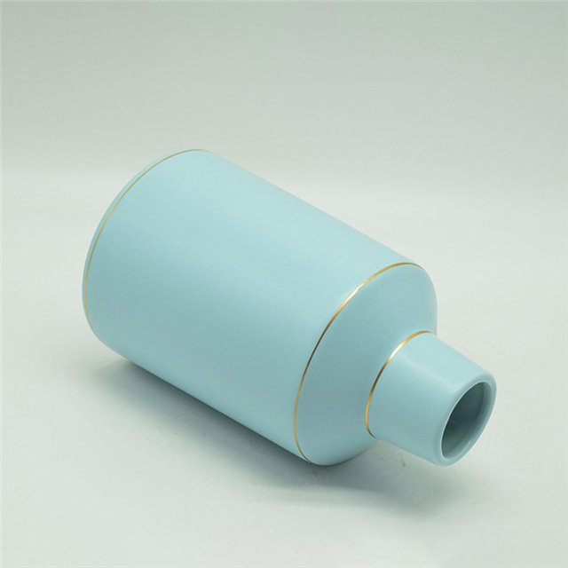 Vase en céramique de grand corps vert doré coloré de style de rugby de points blancs de style moderne