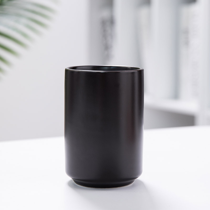 logo personnalisé boîte-cadeau tasse à café en porcelaine 220 ml noir 、 tasse gargarisme blanc tasse de récipient à stylo tasse en céramique