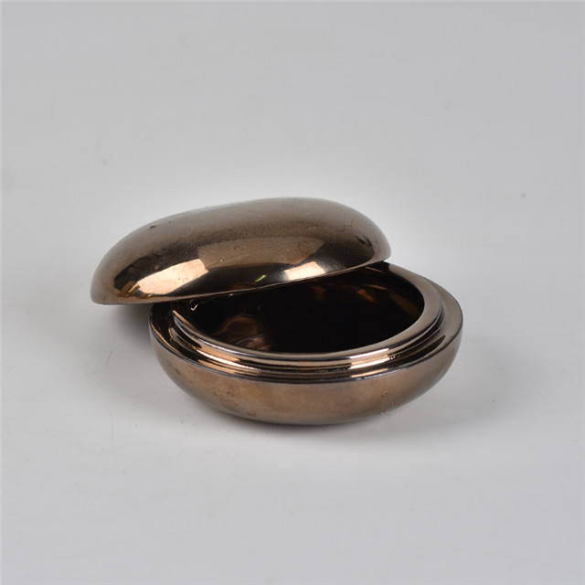 Boîte à bijoux en céramique de forme circulaire Boîte à bijoux circulaire en céramique dorée