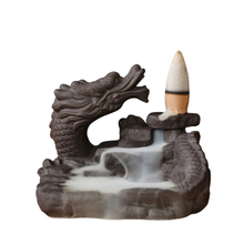 Fil encens douille en céramique cascade reflux encens Dragon fait face à la lune en céramique doigts Citron Dragon reflux brûleur d'encens