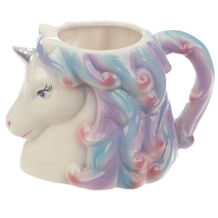 Tasse à bière en céramique en forme de licorne