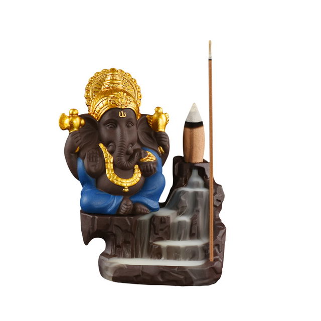  Red Ceramic Ganesha Waterfall Flow Flow Burner Production Fournisseur