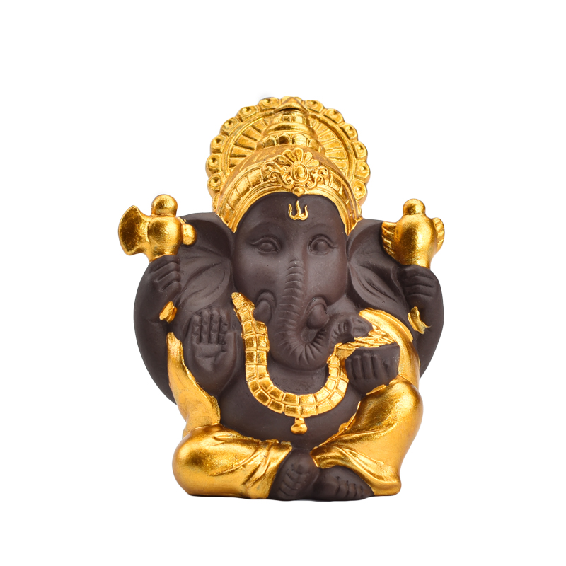 Couleur différente de cadeau de mariage de décor à la maison d'OEM Choisissez la statue en céramique d'or de Ganesha