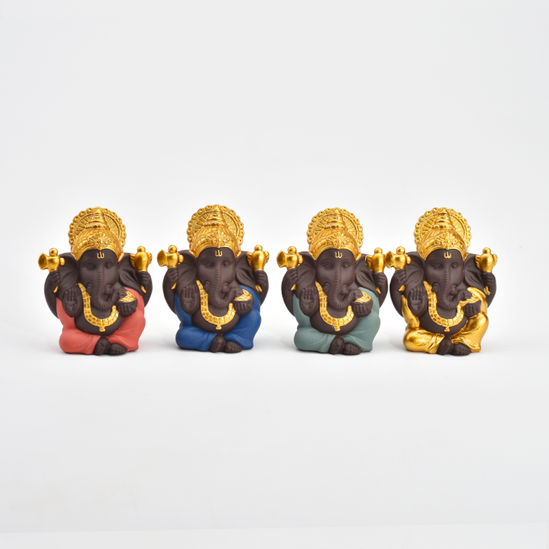 Cadeau de mariage de décoration d'intérieur en or entier, couleur différente, choisissez la Statue de Ganesha en céramique dorée