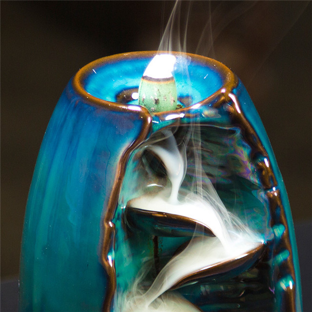 Céramique cascade Backflow Encens Burner Flow Encens Cone Cone Decor Home Decor Porcelain Perfect Gift