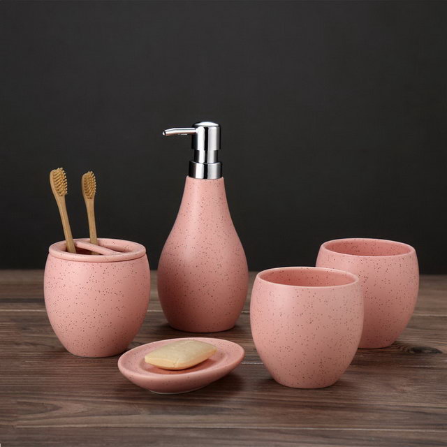Ensemble de conception de fleurs populaires cinq hôtels à usage familial salle de bains accessoire de salle de bain sanitaire accessoires de salle de bain en céramique