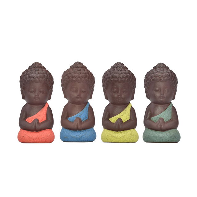 Cadeau promotionnel décor à la maison cadeau de mariage couleur différente choisir Guanyin Figurine bouddha en céramique petite Statue de moine