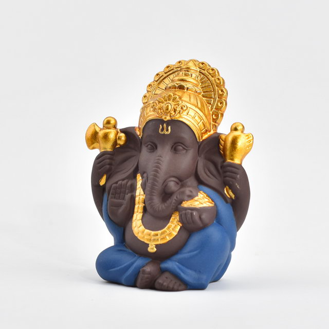 Fourniture de mariage Décor à la maison Cadeau de mariage Couleur différente Choisissez la Statue de Ganesha en céramique dorée