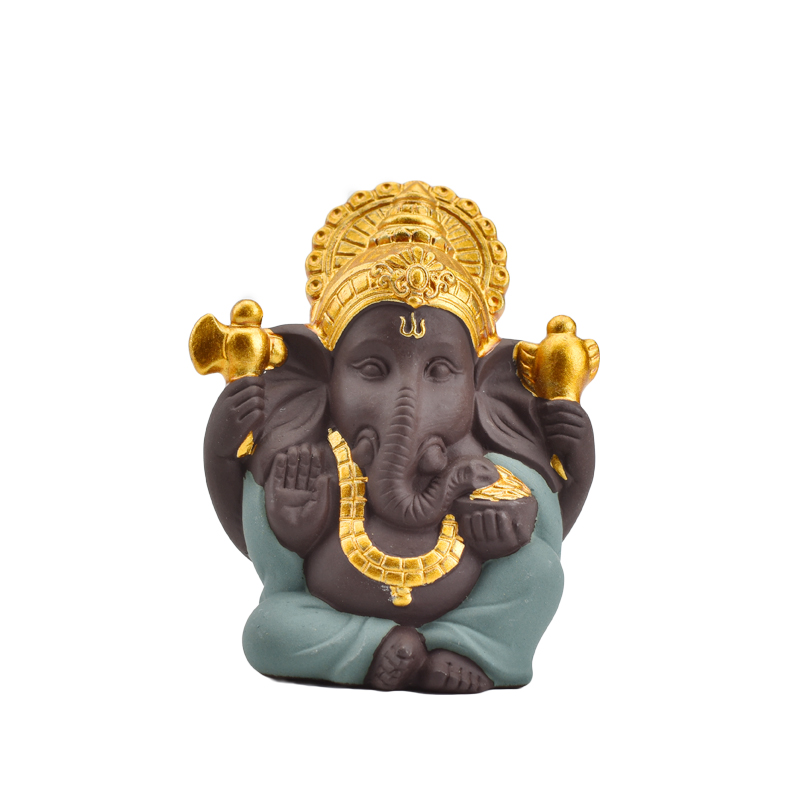 Cadeau de mariage de décoration d'intérieur en or entier, couleur différente, choisissez la Statue de Ganesha en céramique dorée