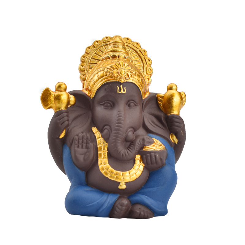 Couleur différente de cadeau de mariage de décor à la maison d'OEM Choisissez la statue en céramique d'or de Ganesha