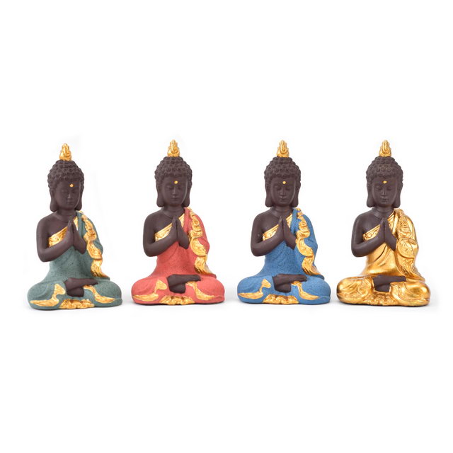 Vente chaude décor à la maison cadeau de mariage couleur différente choisir Guanyin Figurine statue de bouddha en céramique dorée