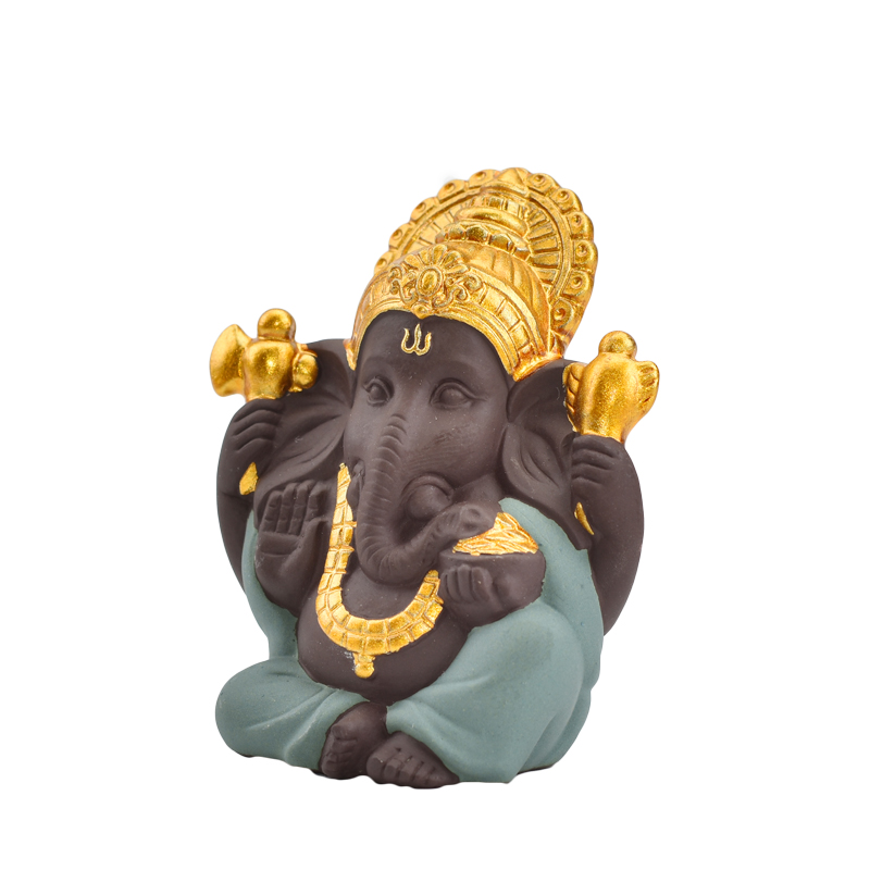 Couleur différente de cadeau de mariage de décor à la maison d'OEM Choisissez la statue en céramique d'or de Ganesha